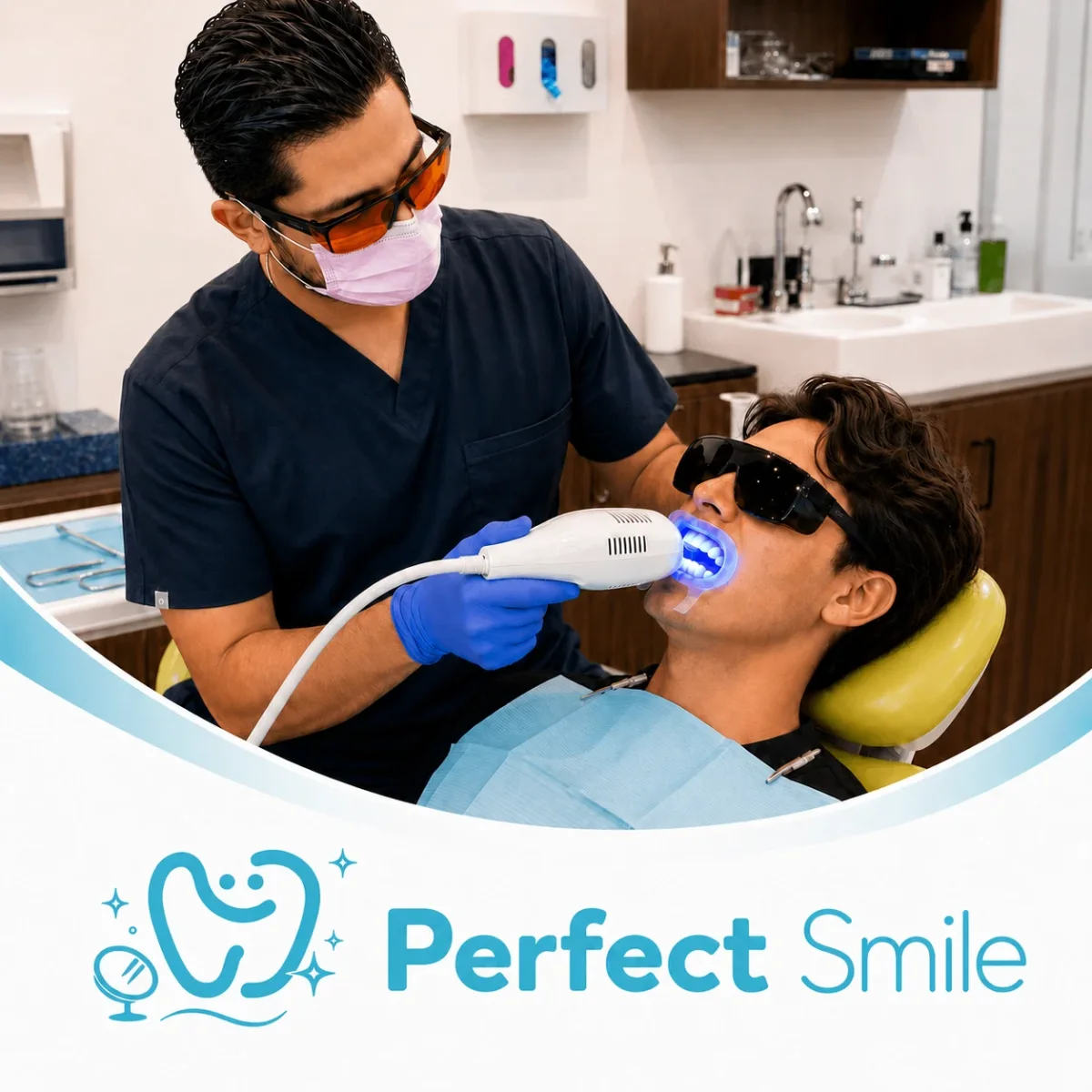 LED teeth whitening treatment at Dentalist Tijuana